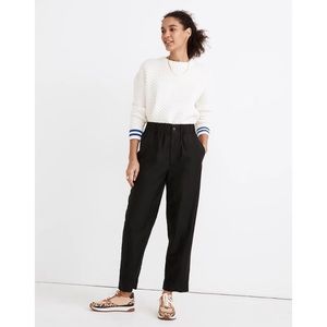 Madewell Tapered Huston Pull-On Crop Pants Black Size Large MC989